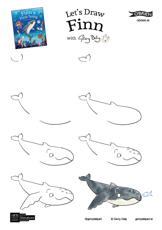 Finn's First Song let's draw step by step PDF of Finn
