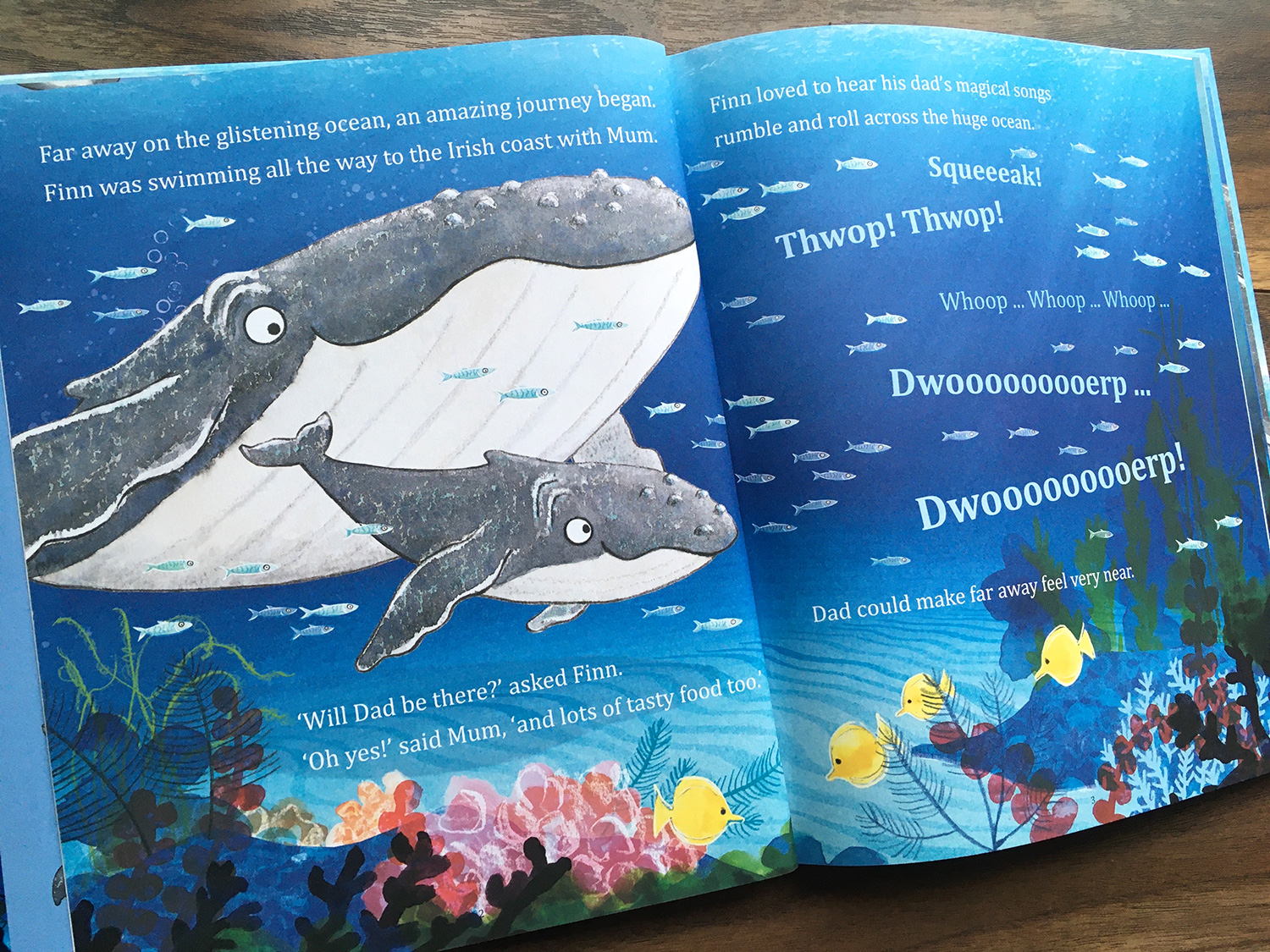 Finn's First Song, Finn and Mum are at the start of their journey and hearing Dad's whale song