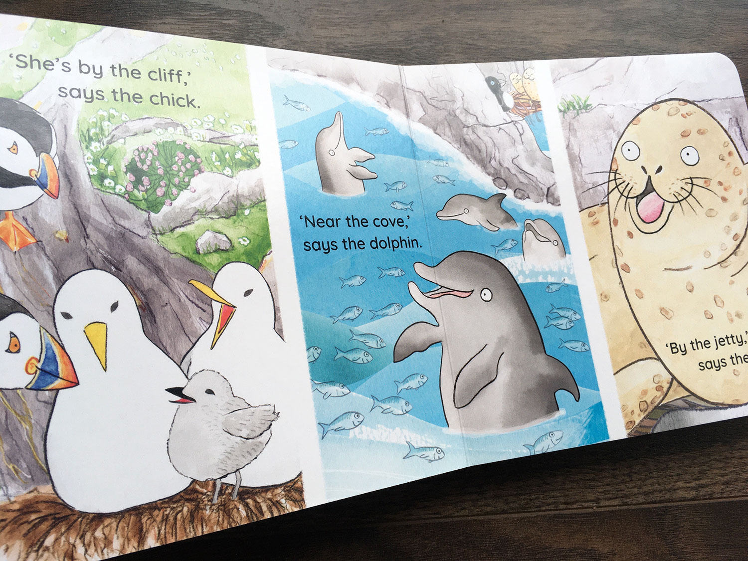 Where Are You Puffling? board book kittiwakes, dolphins, seals