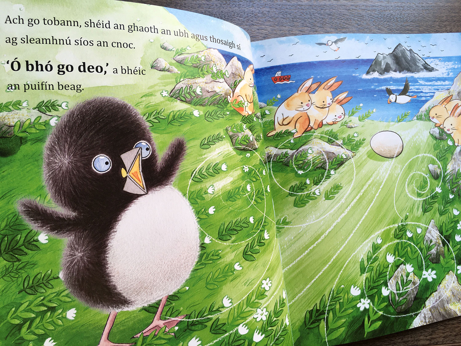 Puffling And The Egg scene where the wind blows the egg away