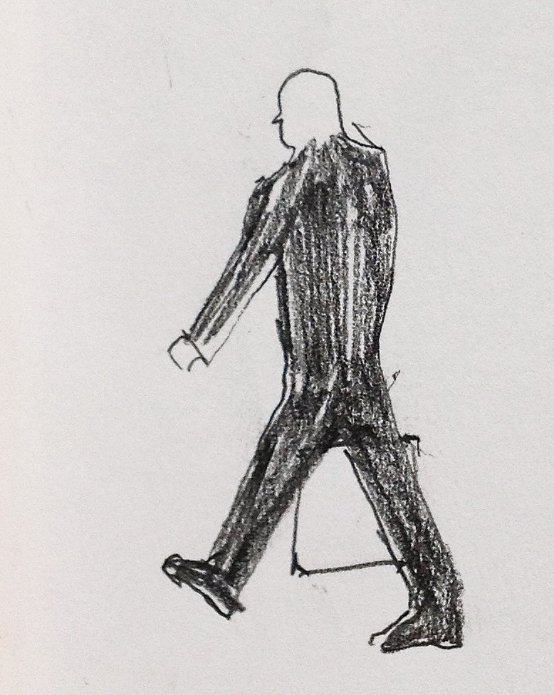 sketch of man walking